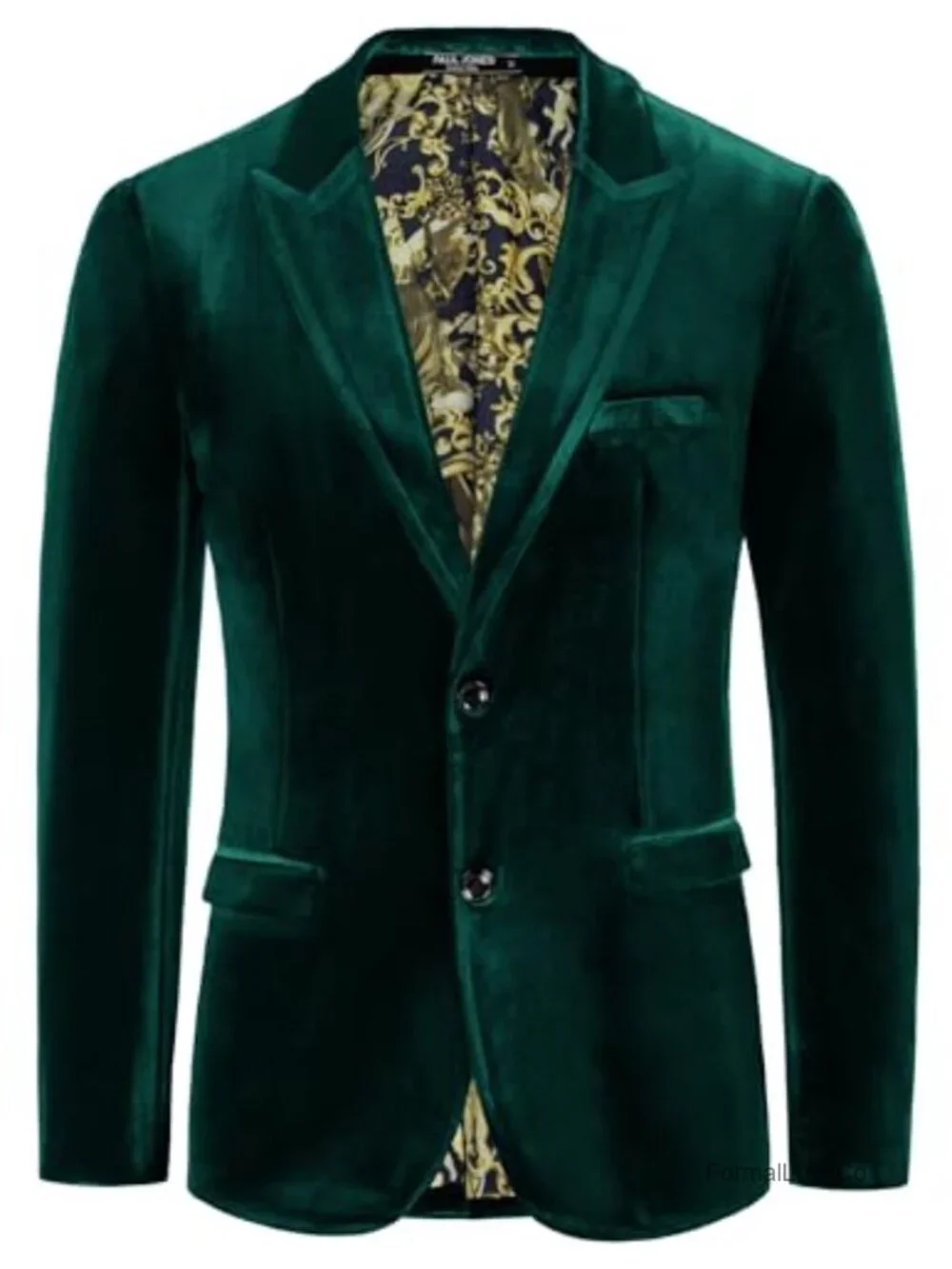 Men's Velvet Sport Coat Blazer Two Button Notch Lapel Dress Jacket